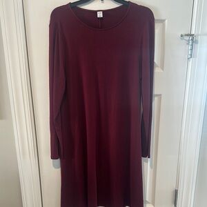 Old Navy Red A-Line Bishop Sleeve Dress Casual